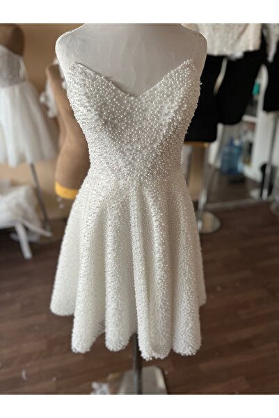 ABAD.HANDMADE İnci detaylı After elbise ürünler sipariş verildikten sonra dik...