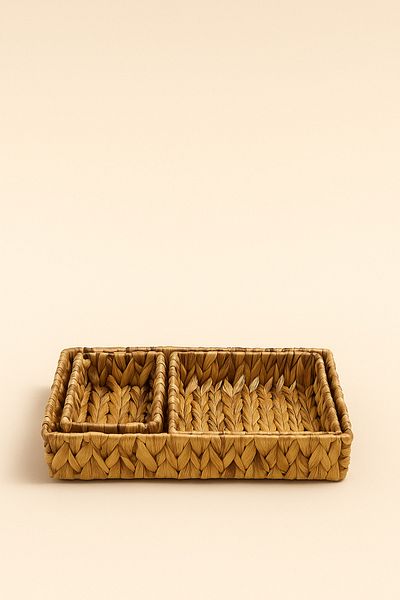 Mirilliahome Комплект кошници за гардероб от 3 части от естествена плетка – Wicker Organizer