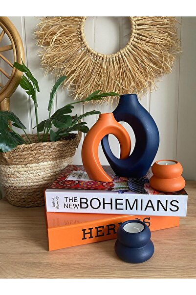 Porselian Set de vază și suport pentru lumânări Bohemian Lover, Sarmaşık