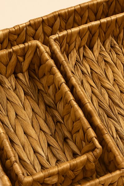 Mirilliahome Комплект кошници за гардероб от 3 части от естествена плетка – Wicker Organizer