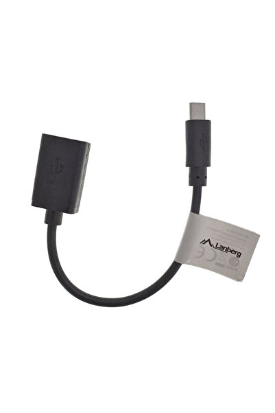 Lanberg USB 2.0 OTG adapter Lanberg 42444, microUSB male to USB female, cable 15 cm, black