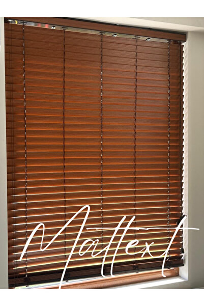MATTEXT MEKANİK PERDE SİSTEMLERİ Açık Kahverengi 50 MM Ahşap Görünümlü Jaluzi...