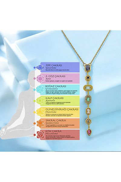 MR Colorful Zircon Stone Y Model Gold Necklace