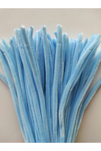 hyc heryerçiçeklenir 100 Pieces Ice Blue Chenille, Fuzzy Wire Suitable for Flower Making, 30 cm 6mm
