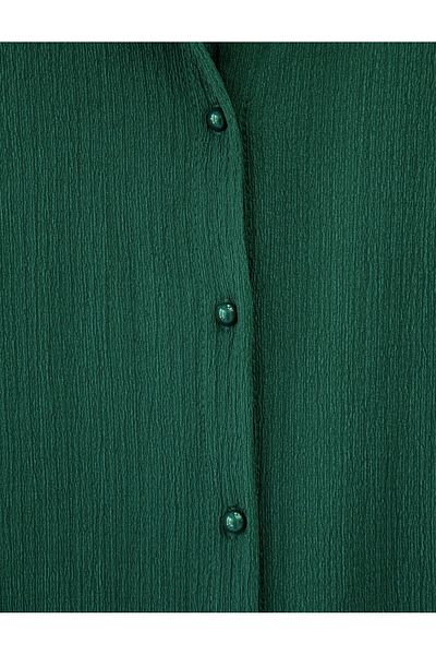 Modamorfo Crinkle Suit with Sleeve Laced Ball Button Trousers - Emerald