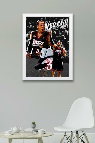 Saturn Pictură înrămată de Allen Iverson - Pictură poster NBA de baschet