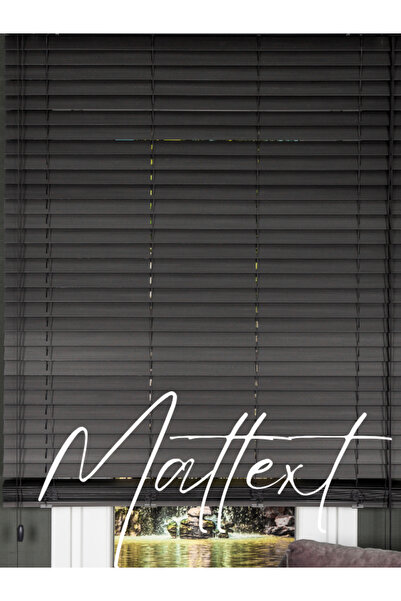 MATTEXT MEKANİK PERDE SİSTEMLERİ Antrasit 50 MM Ahşap Görünümlü Jaluzi Perde