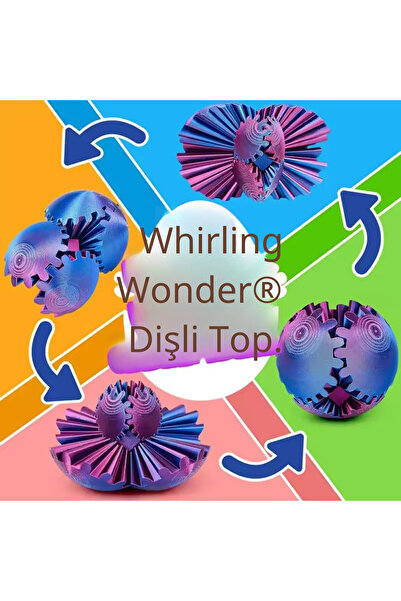 Generic 3D Baskılı Dişli Top – PLA Malzeme, Stres Giderici Dönme Oyuncağı, Taşınabilir Spinner Küre