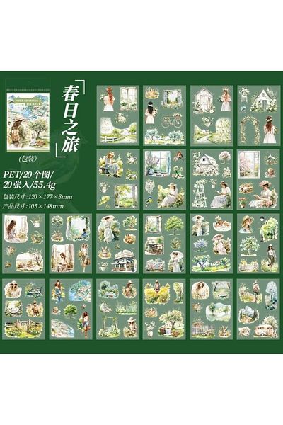 İthal U1-20 Sheets Four Seasons Pet Sticker Book - Color : Blue