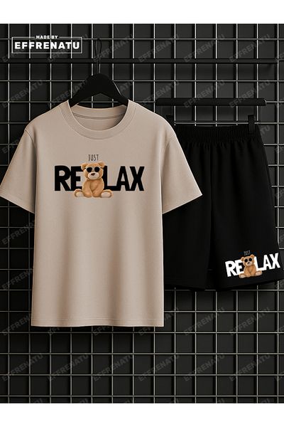 EFFRENATU hıla fashion Σορτς T-shirt Σετ RELAX PRINTED