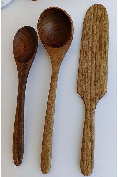 AYSAN Walnut Wood Handmade Spoon Spatula Set
