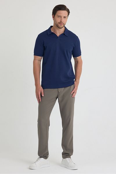 BABBOSS 2-Piece Linen Trousers and Polo-Neck T-Shirt