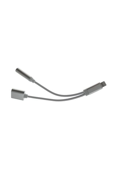 OEM Adaptor 2în1 Lightning la Jack 3.5mm + Încărcare - 12cm - Compatibil iPhone 7/8/X/11/12/13/14