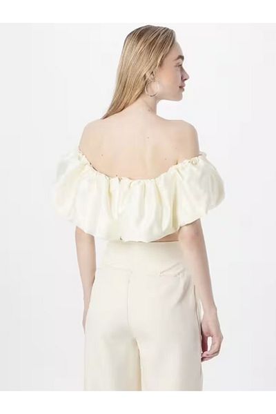 MISSPAP - Cream Draped Crop Top