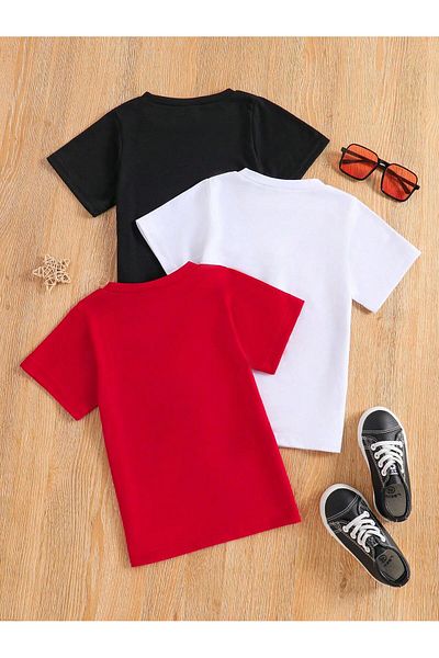 Let's Wear Βαμβακερό μπλουζάκι για αγόρια και κορίτσια με γιακά ποδηλάτου