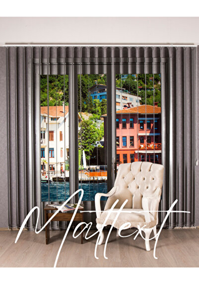 MATTEXT MEKANİK PERDE SİSTEMLERİ Gri Kumaş Dikey Perde Döndürülebilen Tam Açı...