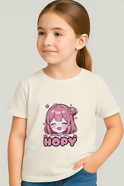 peki baby&kids Well Yaz Girl's Single Jersey Hopy Girl's Printed T-Shirt 18377