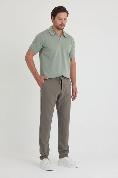 BABBOSS 2-Piece Linen Trousers and Polo-Neck T-Shirt