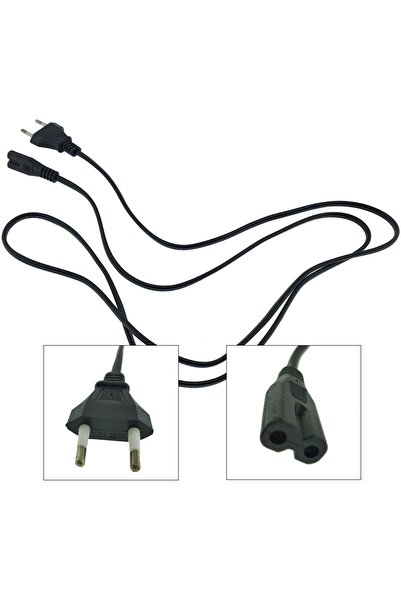 OEM Power cable for TV, radio, clock, laptop, CABLUCAS, length 1.4m, 2 pins, C7, 2.5A, 250V, black