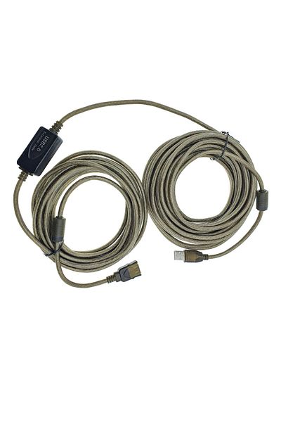 OEM Active USB 2.0 extension cable, length 15 m, USB A male to USB A female, with repeater, black