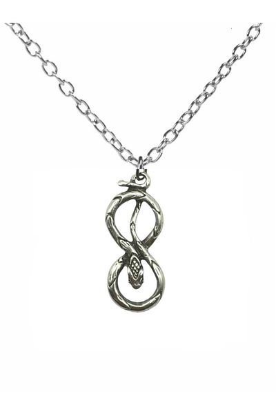 Herşey Nota Unisex Necklace with S-Shaped Python Figure – 60 cm Chain, Power and Intuition Themed Design