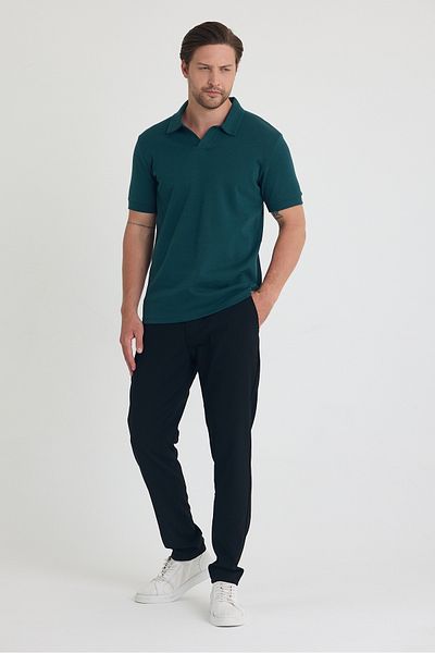 BABBOSS 2-Piece Linen Trousers and Polo-Neck T-Shirt
