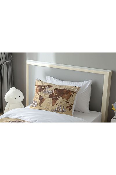 Şen Dekorasyon World Map Children's Pillow Case