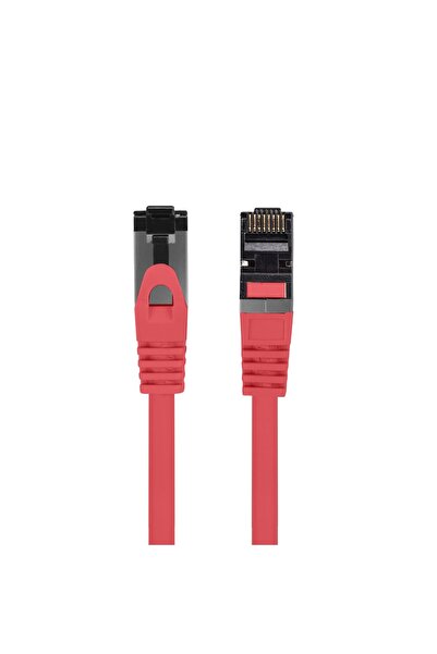 Lanberg Cablu de internet CAT 8.1 S/FTP LSZH, lungime 25 cm, Lanberg 44071, 2xmufă RJ45, conductor de cupru, roșu