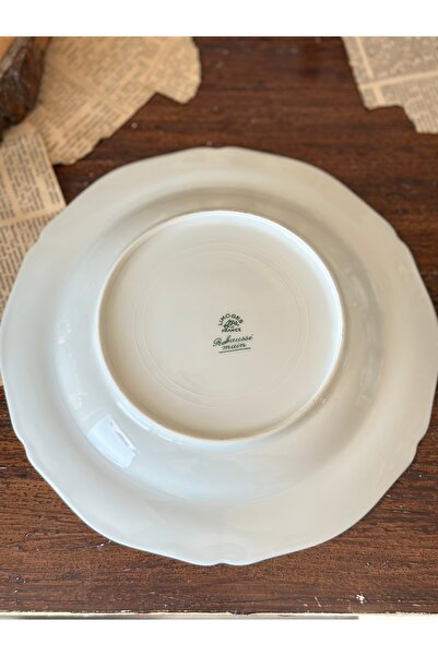 LIMOGES French Limoges Stamped Antique Porcelain Gold Gilded Floral Light Pit Serving Plate 24 cm 6 Pcs