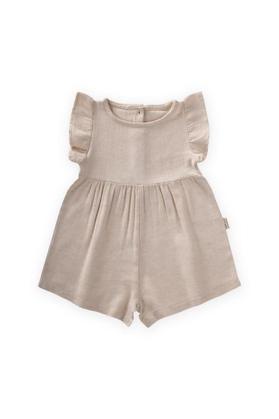 Cigit Linen Jumpsuit 0-3 Years Natural