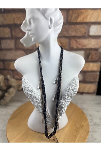 SEDEF TAKI Şal model kumaş örme taşlı kolye