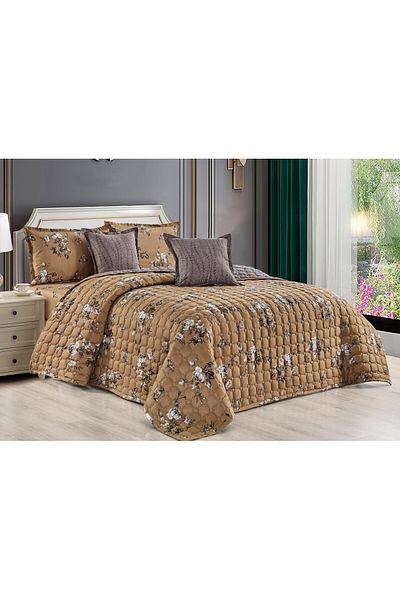 Moon Practical summer double bed set with a printed design, made of the finest microfiber.