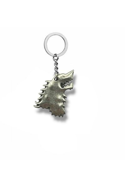 Herşey Nota Unisex Keychain with Stark Dynasty Figure – Gothic Design with Loyalty and Power Theme