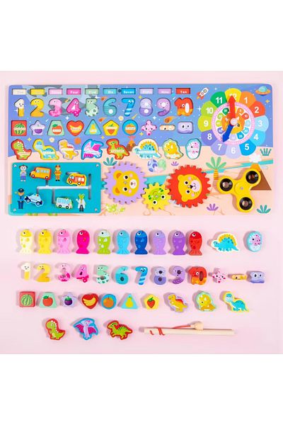 Qiaike Montessori Sensory Board with Shape Matching, Motor Skills Development
