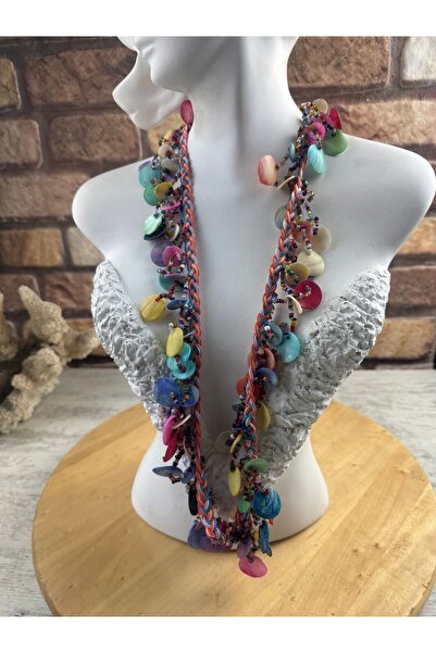 SEDEF TAKI El yapımı Uzun doğal taşlı kolye