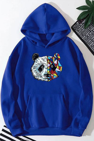 Hunors Sportswear & Company Panda Printed Hooded Sweatshirt