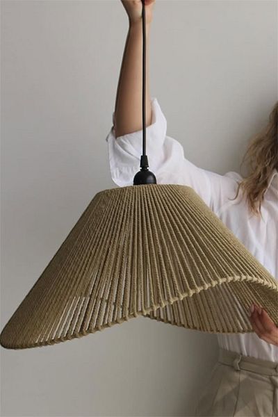 AFRALYAHOME Green Macrame Chandelier/ Hall Chandelier/ Corridor Chandelier / Bohemian Metal Chandelier / Scandinavian Rustic Pendant Lamp