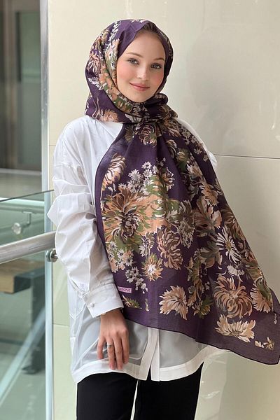 ipekevi Silkmill Chrysanthemum Pattern Four Seasons Shawl