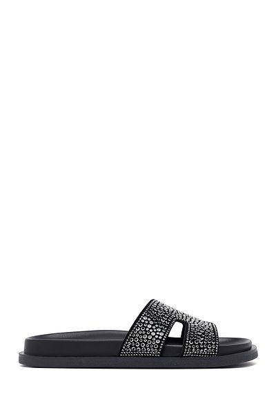 Derimod Women's Black Stone Slippers 25Sfe451014