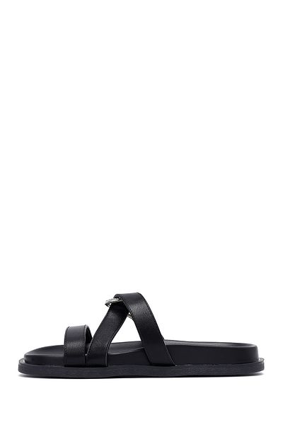 Derimod Women's Black Stone Slippers 25Sfe451218