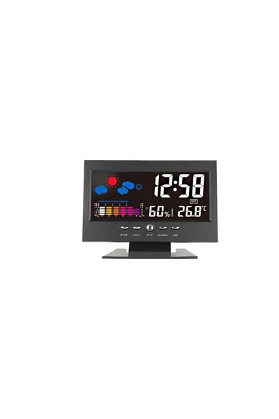 OEM Stație meteo de interior cu ceas și alarmă, 8082T, oră, dată, temperatură, umiditate, LCD, negru