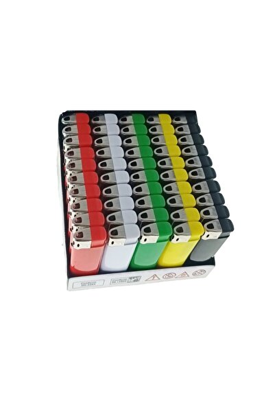 OEM Set of 50 pocket lighters, BRF00023, 83 x 27 x 13 mm, adjustable flame, multicolor