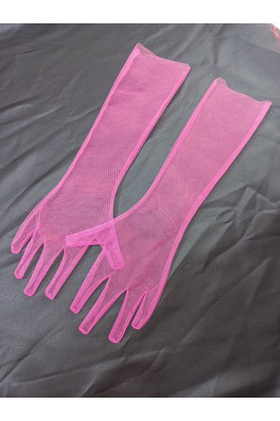 es moda shop Baby Bella Female Child Long Tulle Gloves Fuchsia