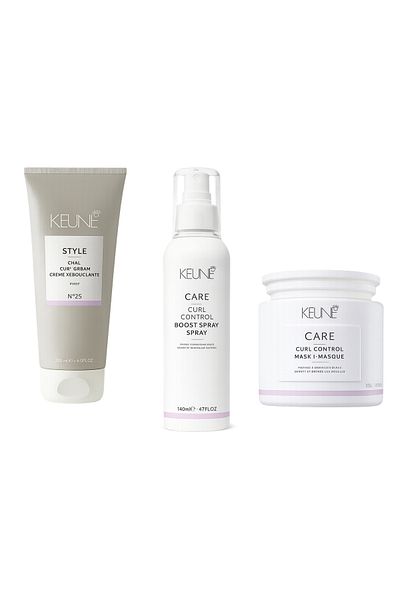 Keune Kion Complete Curly Hair Care Kit - Hair Mask 500ml + Styling Cream 200ml + Spray 140ml