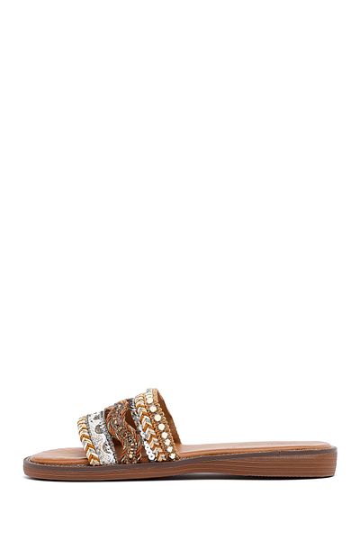 Derimod Women's Beige Stone Slippers 25Sfe463814
