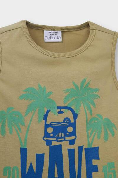 DeFacto Baby Boy Crew Neck Palm Patterned Undershirt E2341A525Hs
