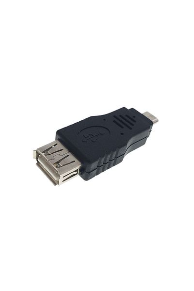 OEM Adapter USB 2.0 female to microUSB male connector, black - AUMMT
