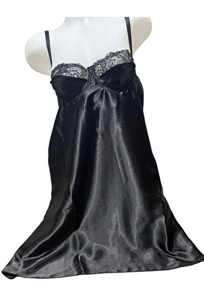 FEMMEA فستان نوم بتفاصيل دانتيل أسود