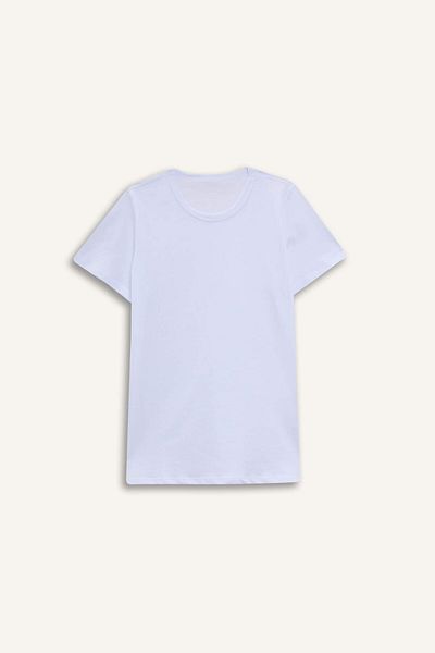 DeFacto Boy's Crew Neck Basic Plain White T-Shirt F4346A825Sp