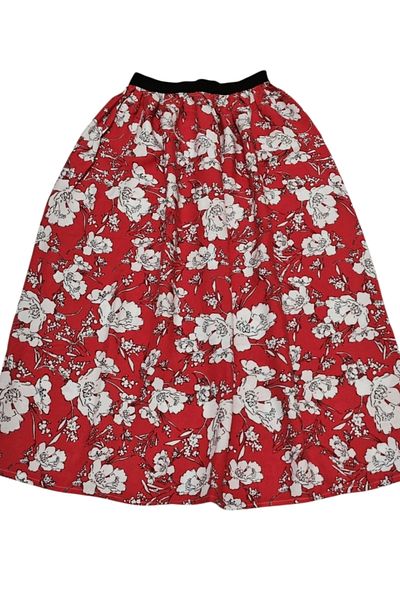 BBS Floral Patterned Summer Long Skirt – High Waist Comfortable Fit Prayer Skirt
